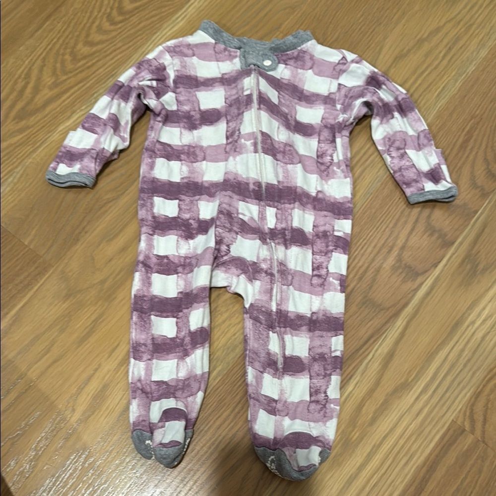 Burt's Bees purple and Gray Footies 0-3M
